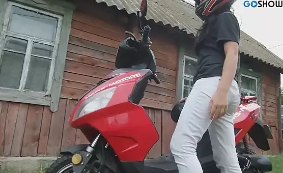 Masturbating Beauty Motorbike Fling