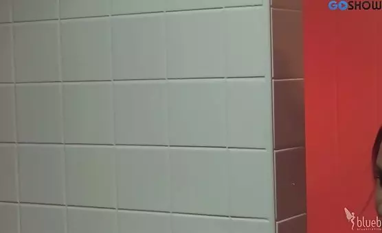 Kinky Brunette Fucks Tight Pussy with Toothbrush as Eager Guys Jerk Off