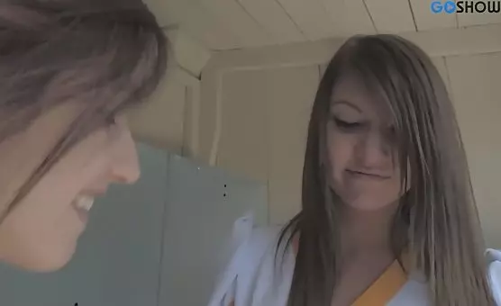 Lesbian Cheerleaders Sucking Tits and Fingering Pussies